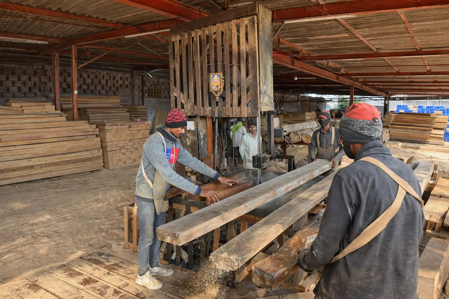 Timber yard inspection