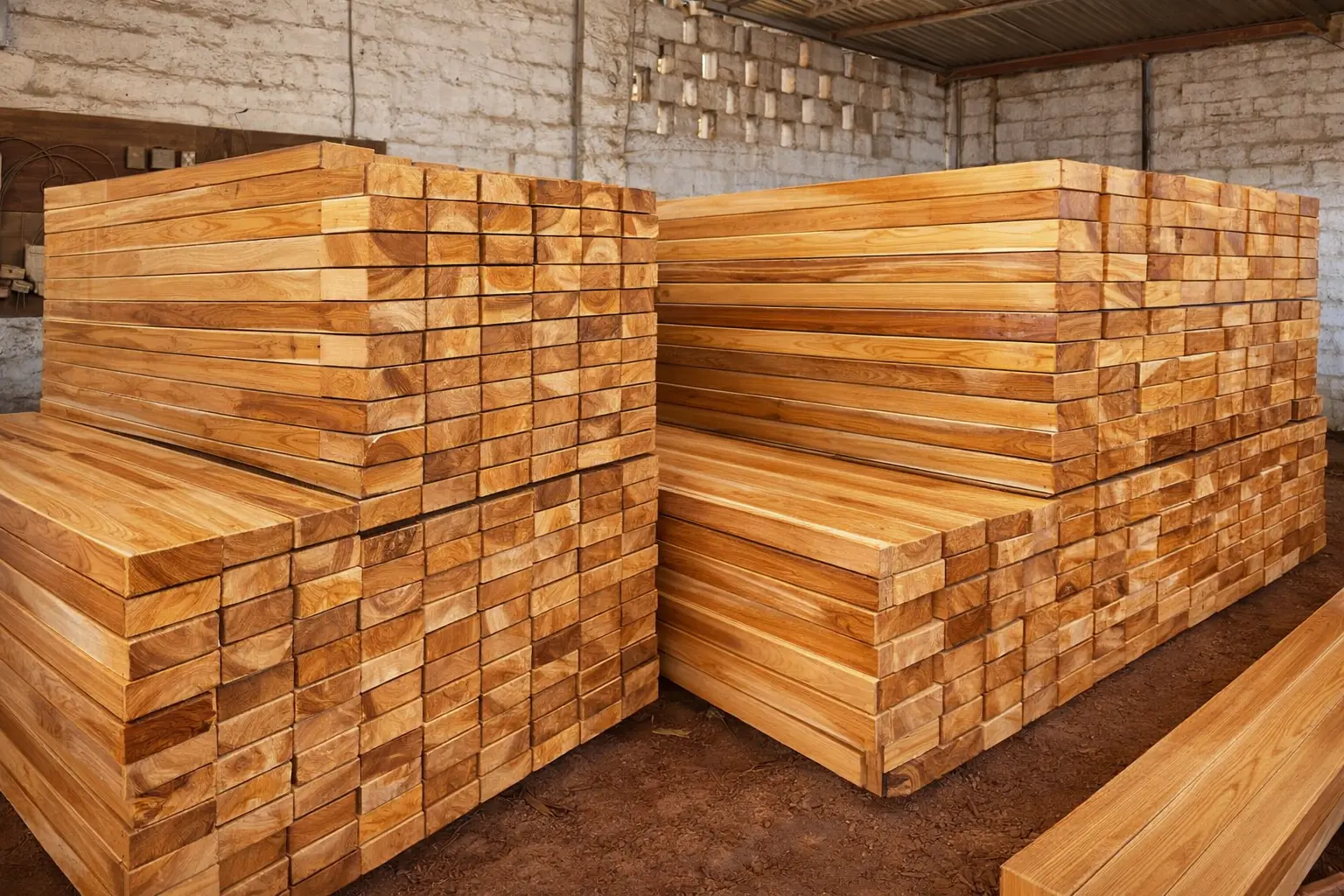 Teak and Pine Wood Timber Yard Stock in Gandhidham Gujarat