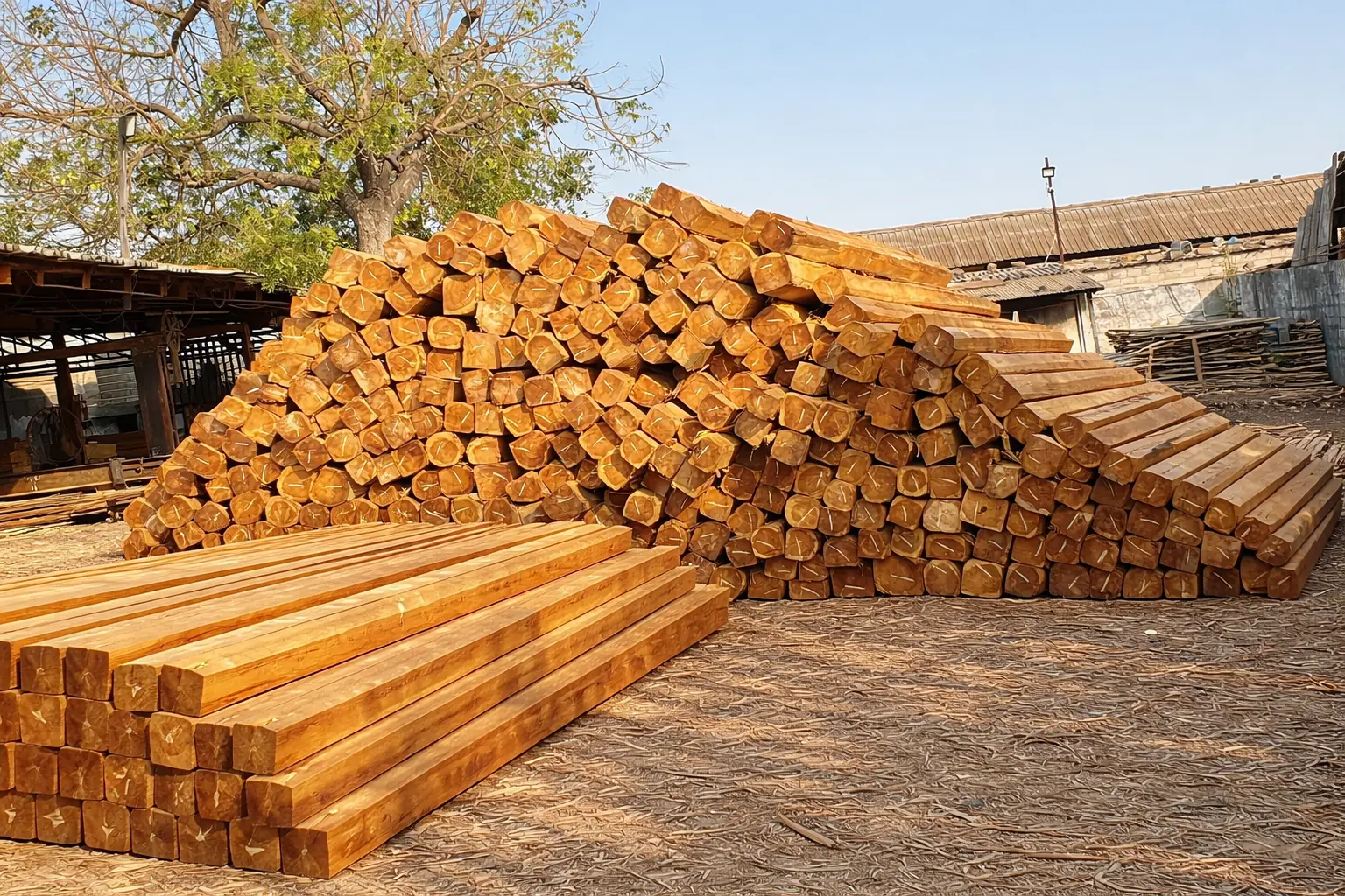Teak Wood Rough Squares Supplier in India